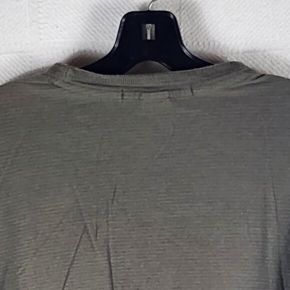 Perry Ellis Green Khaki Ribbed Cotton Rayon Short Sleeve Crew Neck Shirt Size XL - Picture 9 of 16